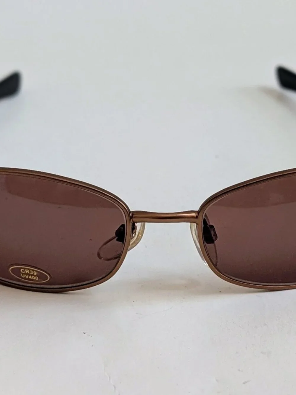 NWT Vintage 90's Rectangle Metal Designer Sport Sunglasses (M. Brown)